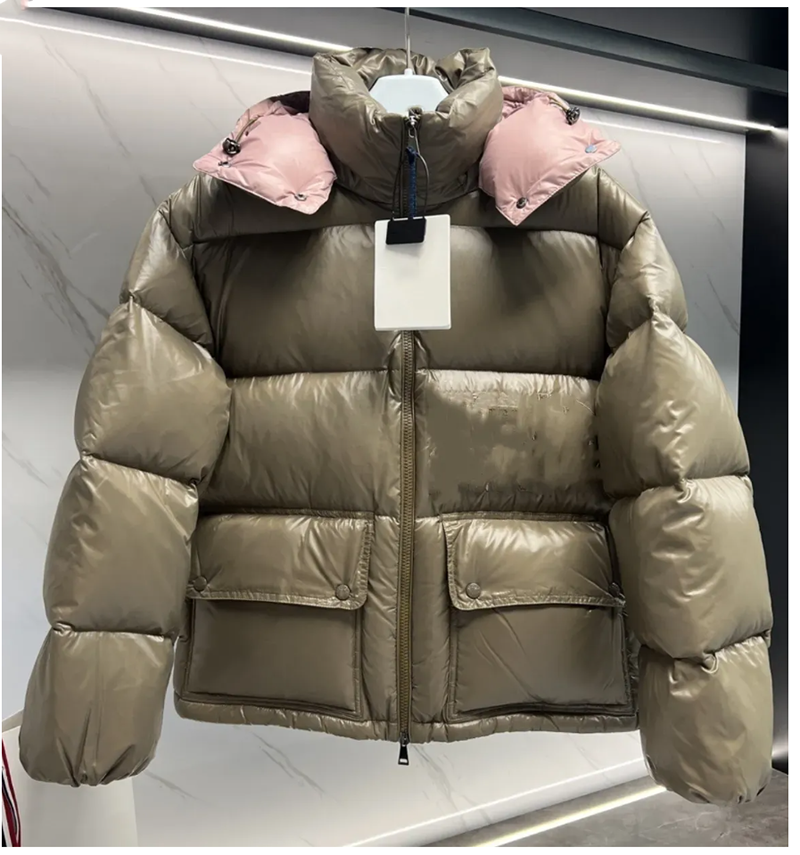 Womens monclecer jacket designer pufferjacke letter embroidery winter couple clothing warm thick pink down mon jacket girls clothing coat y2k2 asian size 1-5