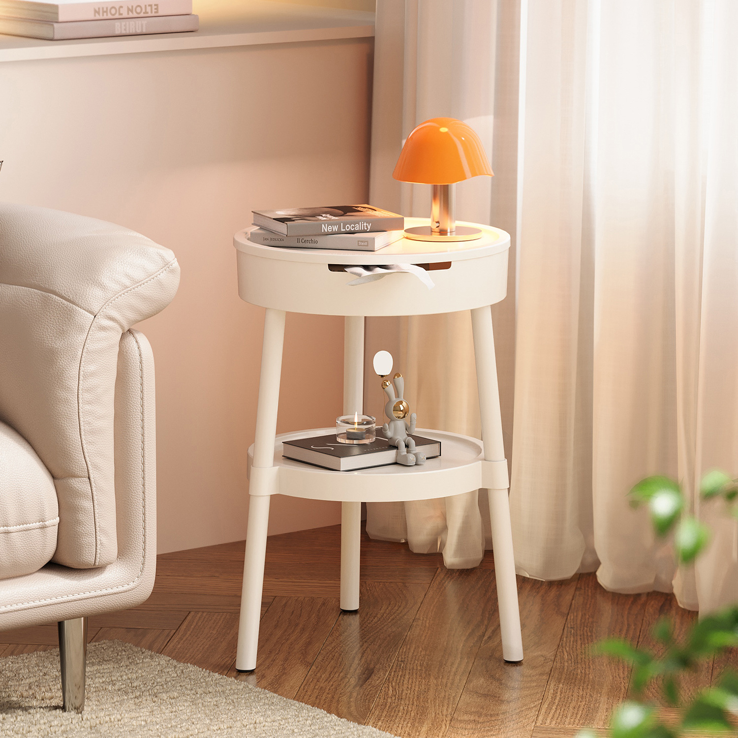 M9074 Small coffee table for small apartment living room bedroom sofa corner small round table
