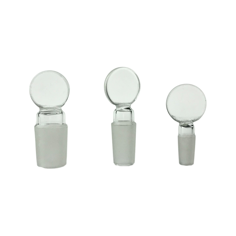 Goodsstore 10mm 14mm 18mm Glass Bong Stopper with Thick Pyrex Glass Handle Forsted Standard Size Joint Carb Cap for Water Smoking Pipes