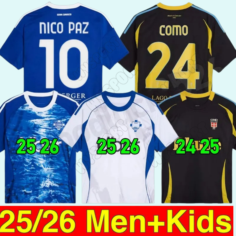 25 26 CUTRONE Como JERSEY 1907 soccer Jerseys Fans 2024 2025 2026 football shirt men camisas de futebol black fourth uniforms A.DIAO NICO PAZ kits