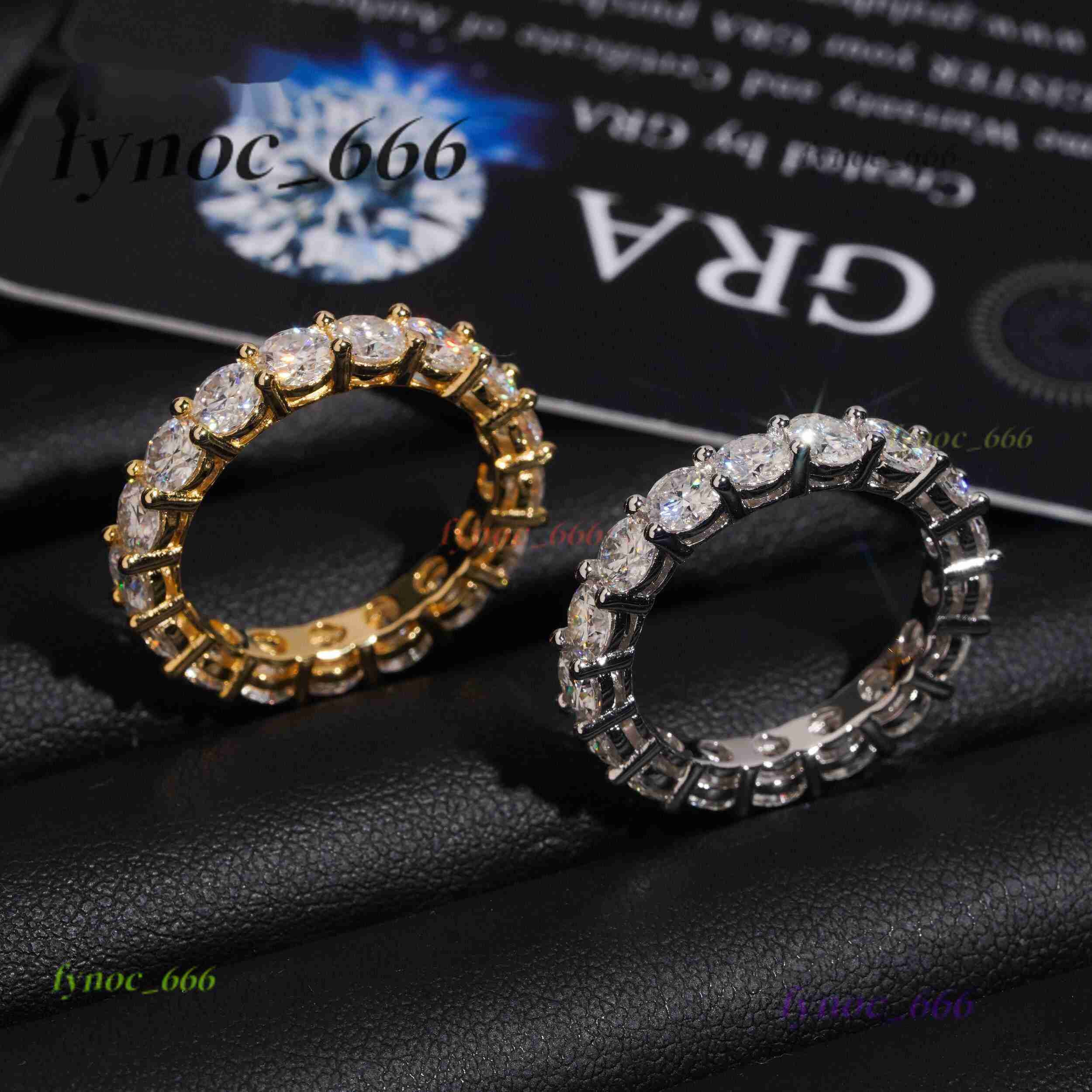 Fancy Jewelry Diamond Ring 925 Sterling Silver Hip Hop Moissanite Stacking Rings Couple Love Rings