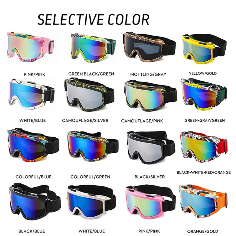 Large Frame Ski Goggles with Colorful Lens AntiCollision AntiGlare Outdoor Sport Snow Snowboard for Snowboarding Skiing 250906