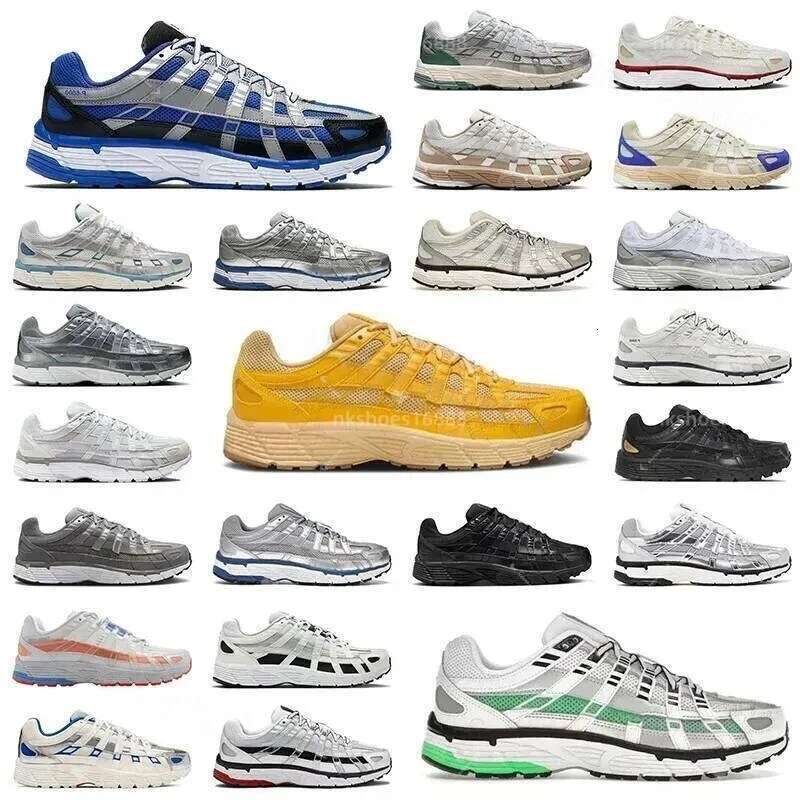 Designer Running Shoes P6000 Trainer P 6000 Mens Womens Sneakers Metallic Sier Black White Anthracite Grey Outdoor Sports Trainers Casual Shoes Size 36-45