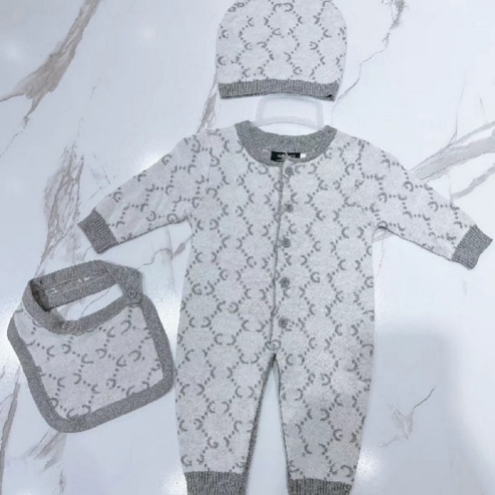 Baby newborn romper Baby girl Designer newborn set Alphabet Print Clothing Crawl suit romper Children's three-piece set size 52cm-80cm B1