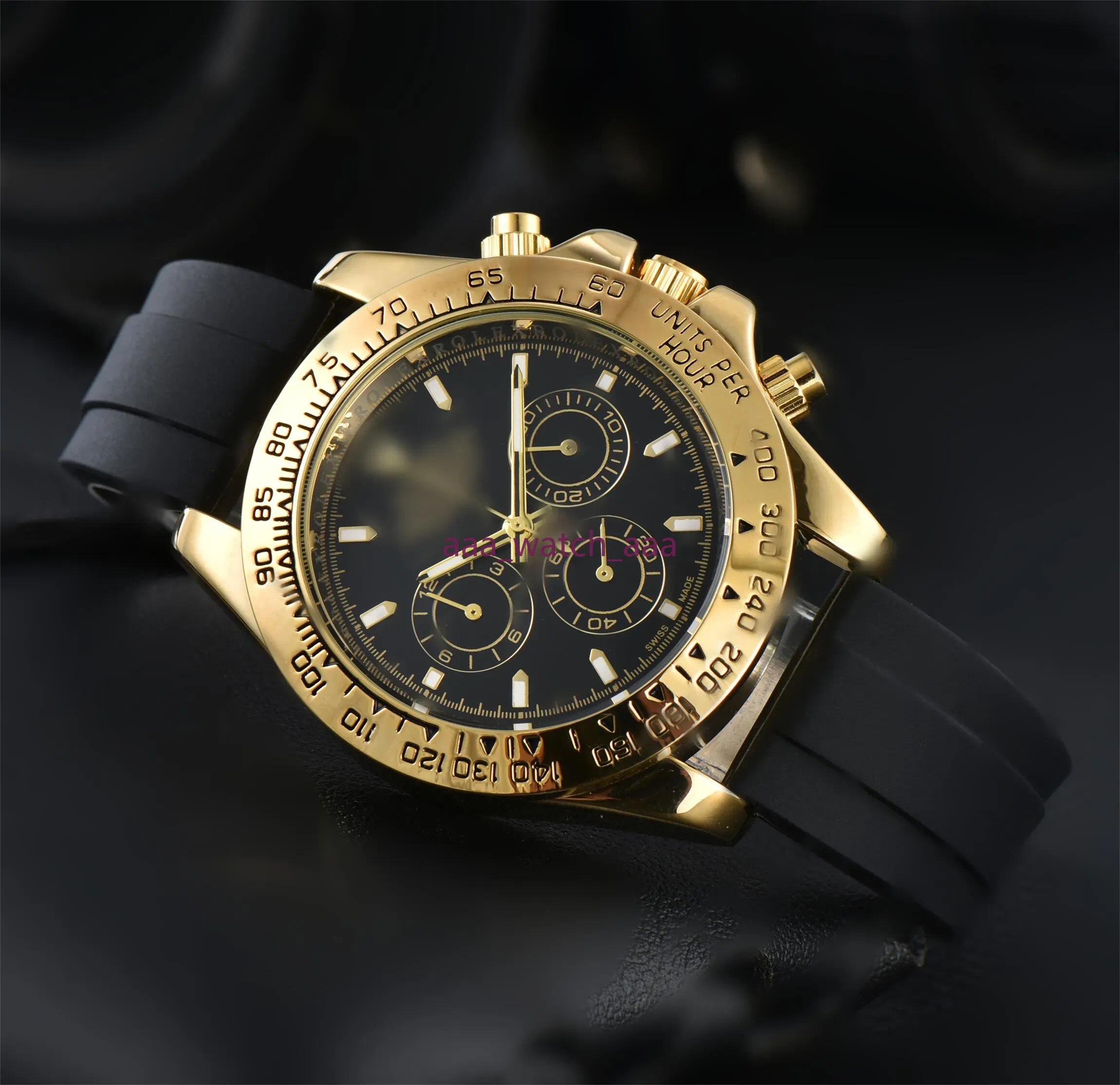 Mens DAY TONA Automatic quartz Movement watch multifunction Wristwatch Designers Men Watches Stainless Steel Strap Gold Wristwatches Montre de luxe DES