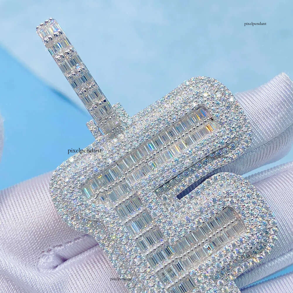 sterg sier fashion jewelry pendent necklaces hiphop moissanite dia custom letter pendant for gift Any alphanumeric customization