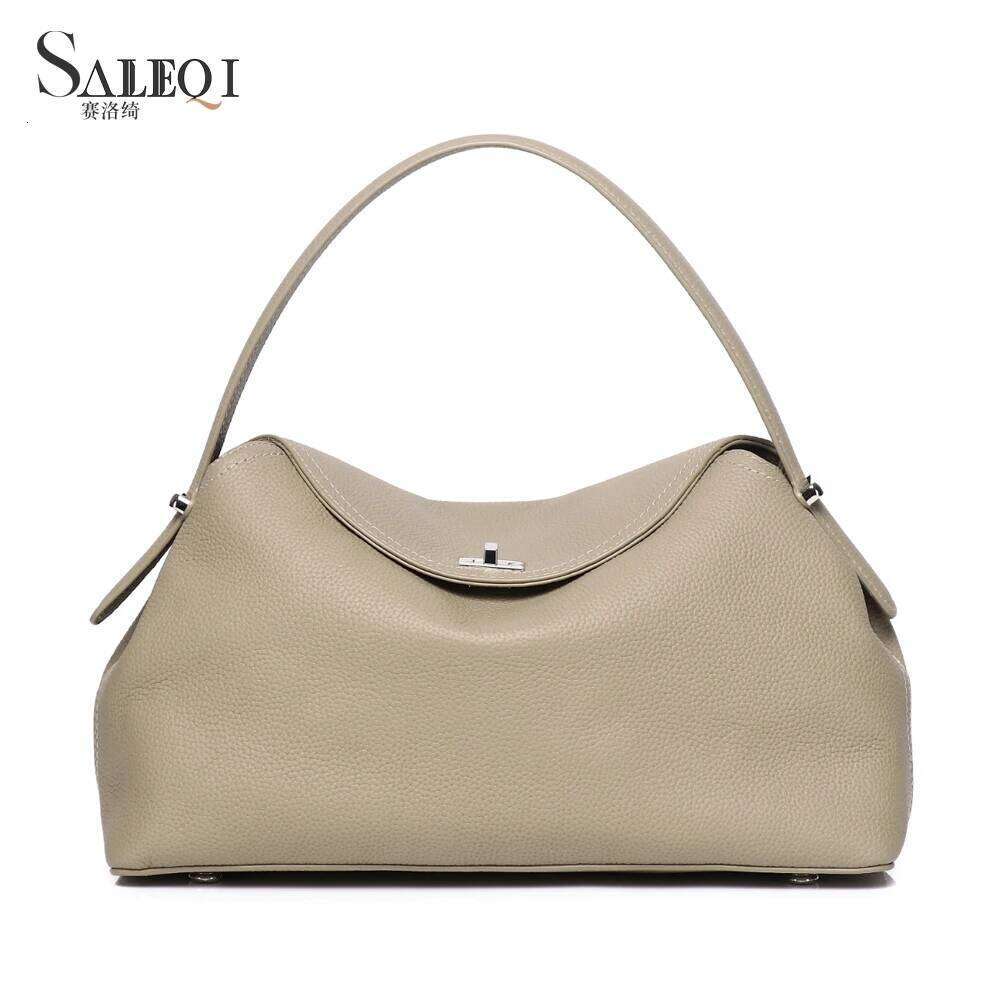 Genuine Grade Cow Leather Fashion Women's Black Handbag Deisgner Cowhide Shoulder Crossbody Female Bag Beige Coffe Brown