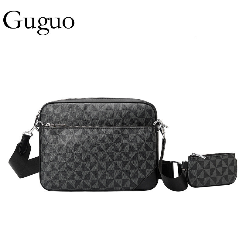 Guguo Free Shipping New Designer High-end Shopping Three-piece Set Printed Men's Easy-to-coordinate Retro Small Square Single Shoulder Bag Trendy