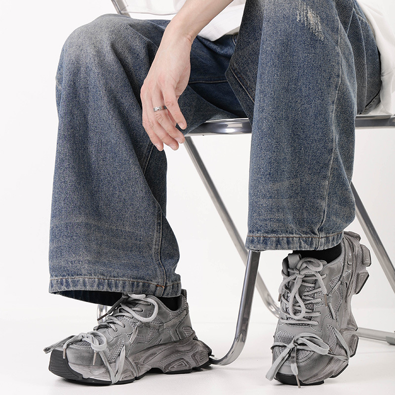 Designer men's shoes in 2025 New style casual height-increasing shoes Men's and women's running sports shoes distressed, dirty thick-so