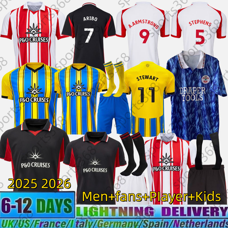 2025 2026 ARIBO southamton fc Soccer Jerseys STEWART ARMSTRONG Retro DOWNES ONUACHU KAMALDEEN UGOCHUKWU STEWART SMALLBONE football shirts MEN kids set uniforms