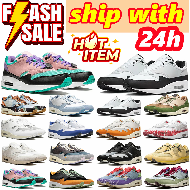 2025 Free delivery designer running shoes 1 87 Mens Women Patta Waves Black Monarch Baroque Brown Saturn Gold Wheat Treeline mens sneakers sports trainers szie 36-45