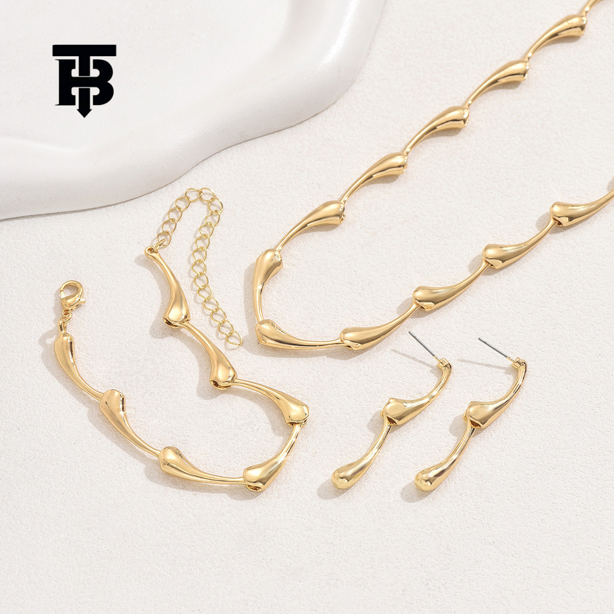 TB BHULAMTE European And American Minimalist Water Droplet Appearance Designer Women's Necklace Jewelry Accessories Earrings Niche Luxury Bracele