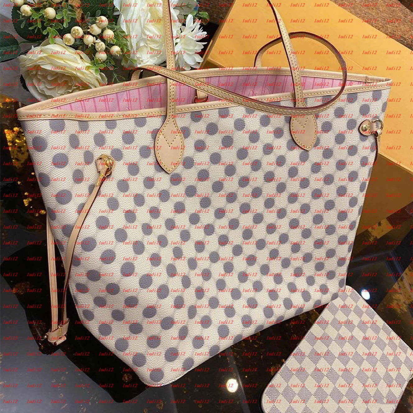 New Real cowhide must have neverfulltotes MM Designer Bag 2pcs shopping bag Womens crossbody shoulder bag leather high capacity handbag Luxury bag tote wallet