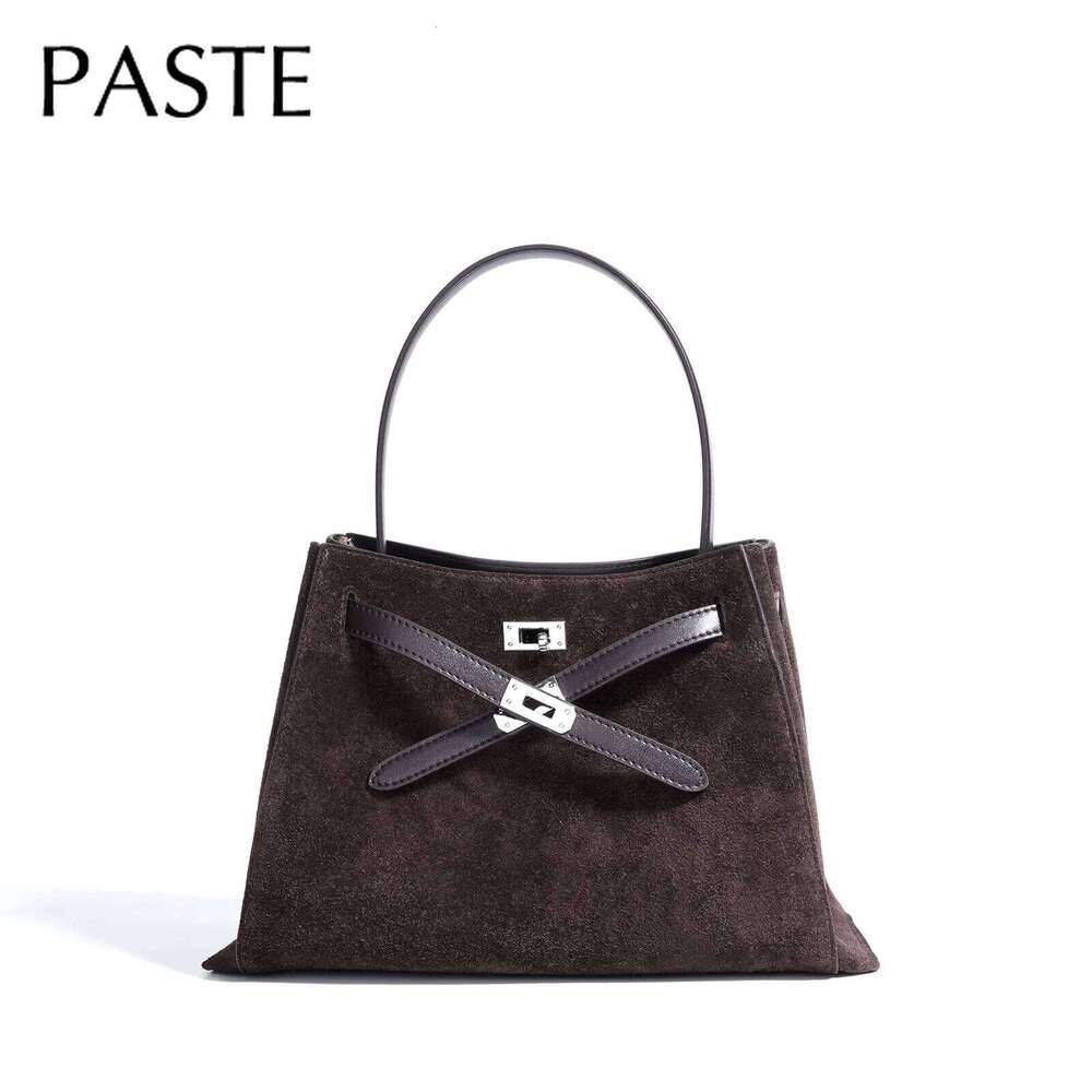 2026 Autumn Collection Elegant Vanilla Color Women Tote Cow + Suede Leather Women's Shoulder Bag For Business Handbag