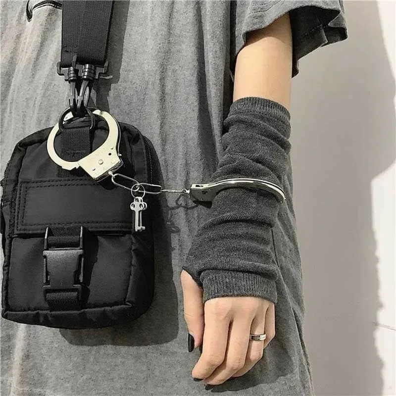 Women Men Gothic Lolita Glove Arm Cover Harajuku Arm Warmers Striped Fingerless Punk Long Wristband Fashion Y2K Girls Gloves 250906