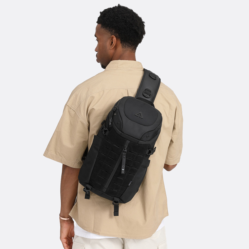 OZUKO men's tactical chest senior crossbody bag outdoor waterproof portable one-shoulder backpack for men