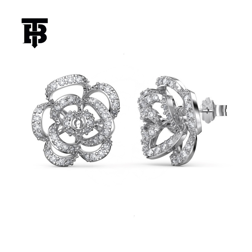 TB BHULAMTE Designer Women's Luxury S925 Pure Silver Clover Earrings Inlaid With Zircon Japanese Fashion Jewelry Trendy Versatile Accessories