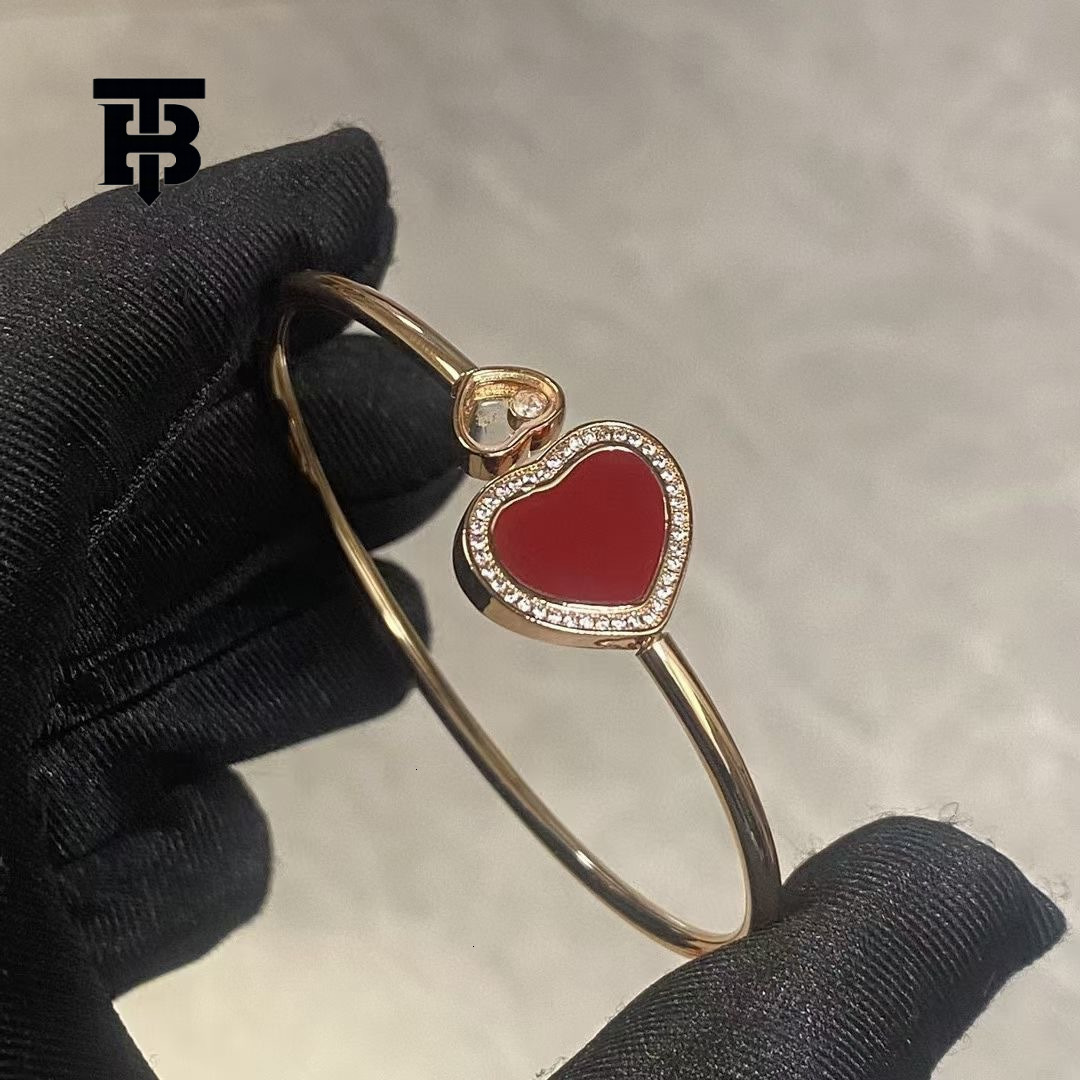 TB BHULAMTE New Women's Designer Luxury Accessories Rose Gold Heart Shaped Pearl Diamond Inlaid Bracelet Jewelry Comfortable Elegant And Noble