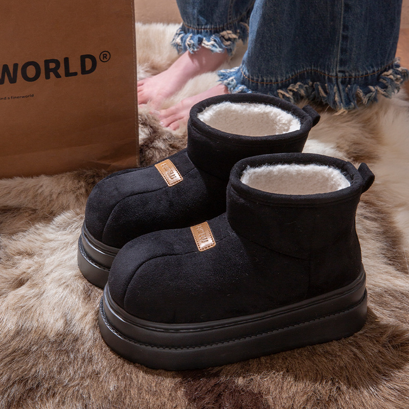 2024 free shipping new designer patent leather boots women thick heels winter snow martin boots fur furry thick soled winter boots