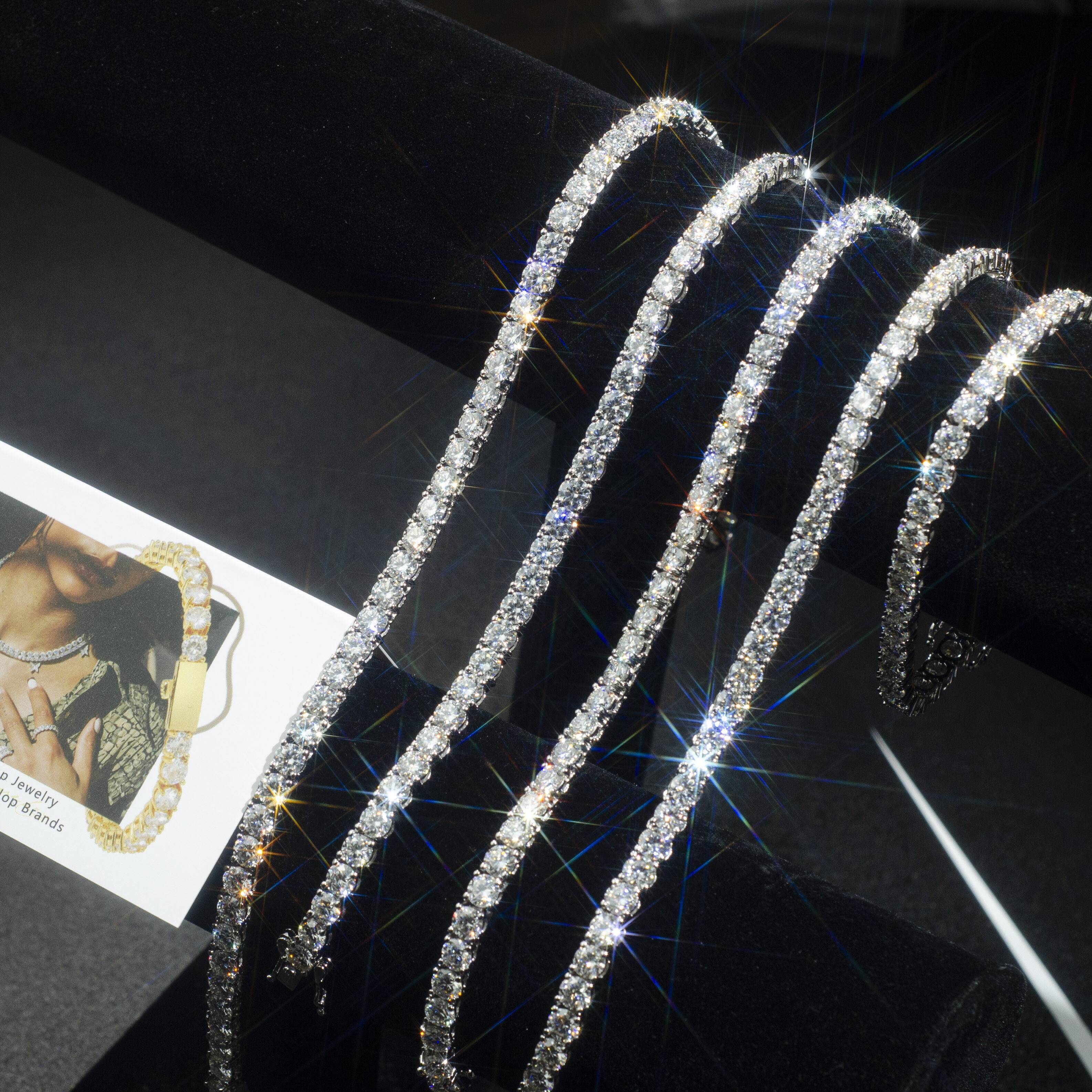 Fine Jewelry for Ladies Choice Ice Out VVS Moissanite Diamond Tennis Chain Bracelet 5mm Wholesale