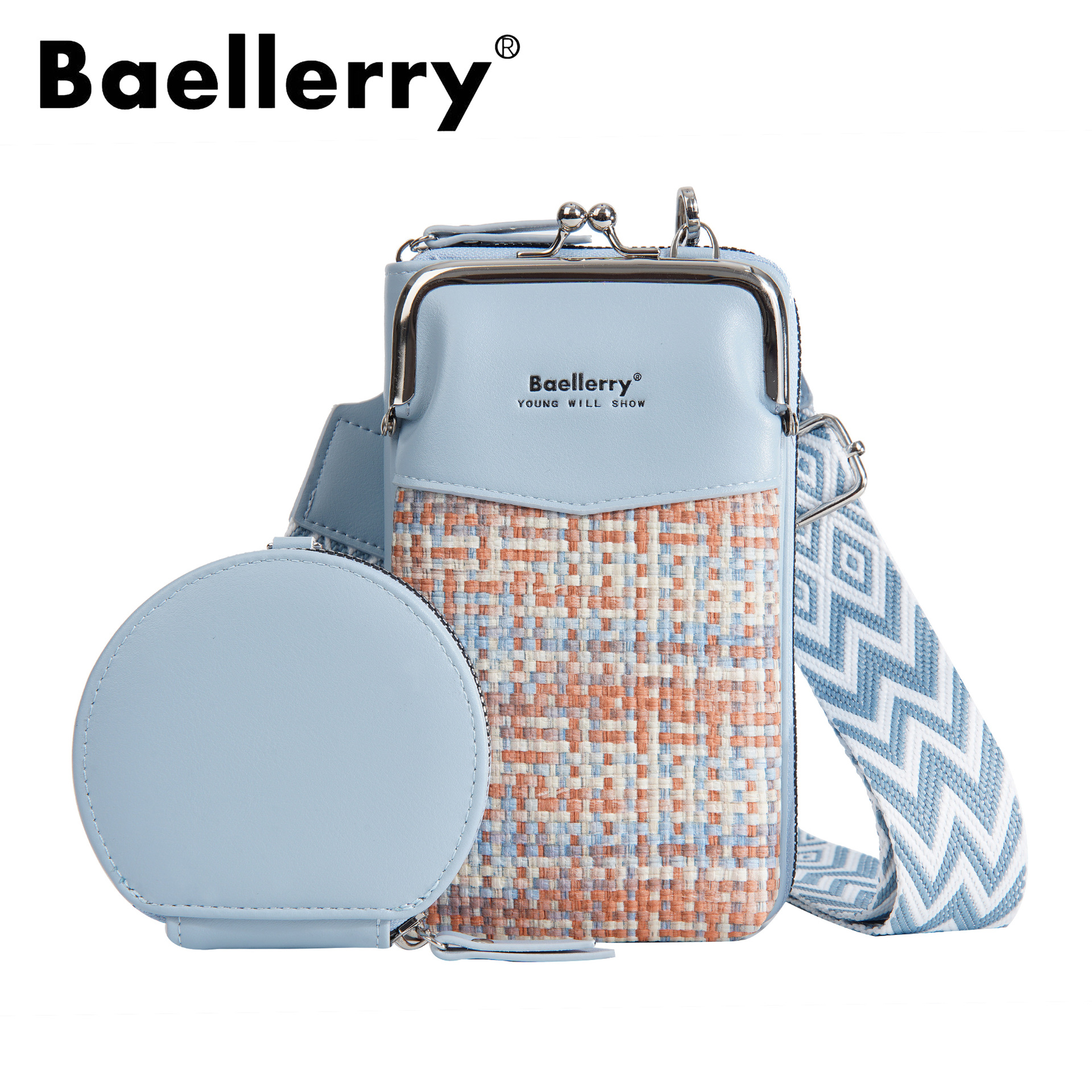 The 2025 hot new baellerry phone bag is a versatile crossbody single-shoulder bag with contrasting colors