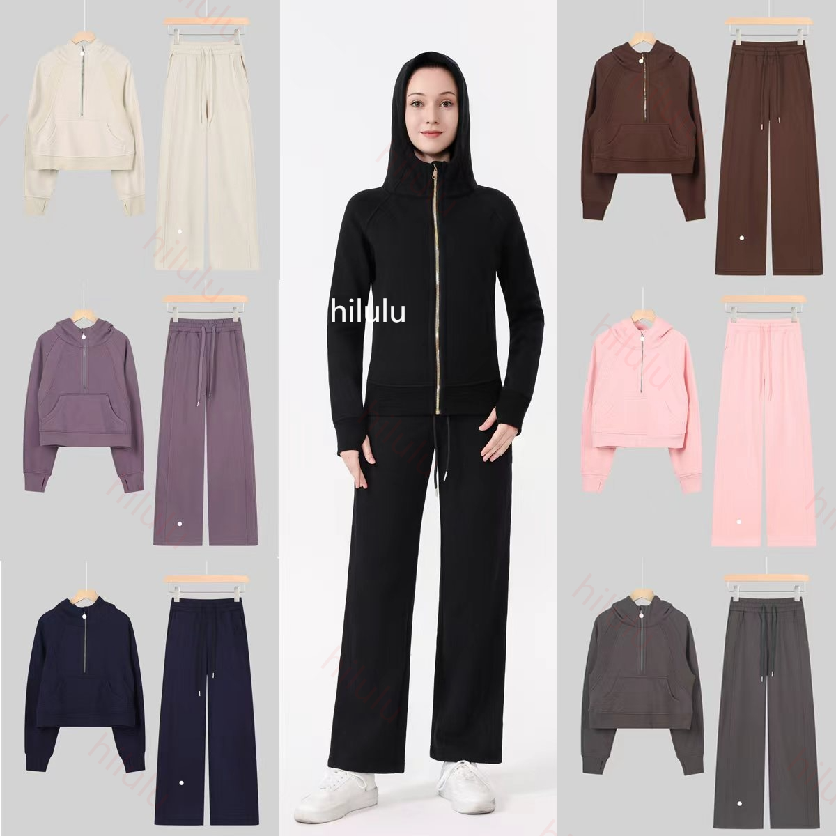 Hoodie Set Yoga set Hoodies Jogger Pants Diving Jacket 2 Piece Autumn Lightweight Wear Warm Well-fitting Outfit Streetwear Gym set Jacket Tracksuit women Jacket Set