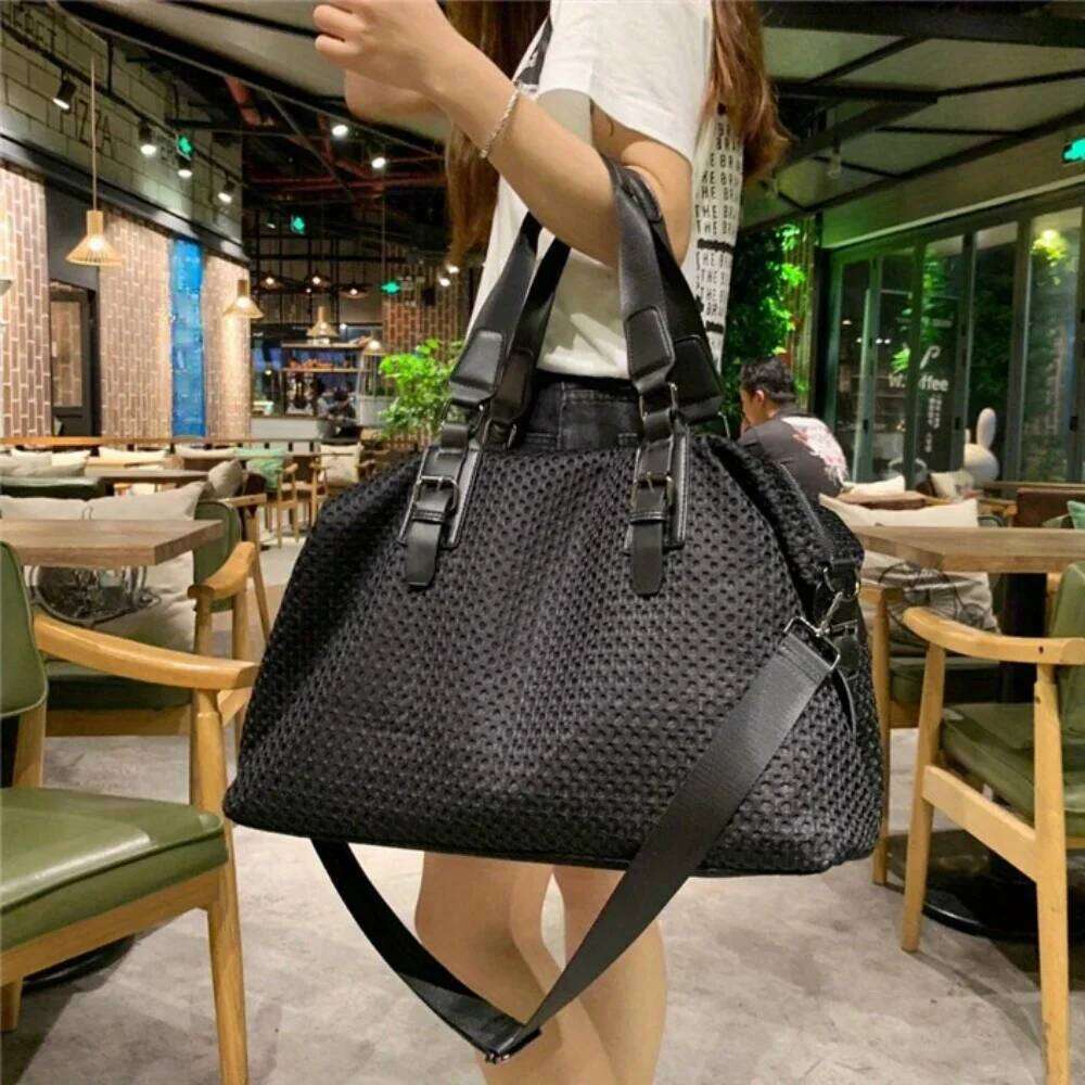Travel Simple And Casual, Large Nylon Mesh Fabric, Bag, Detachable Shoulder Strap, Crossbody Bag