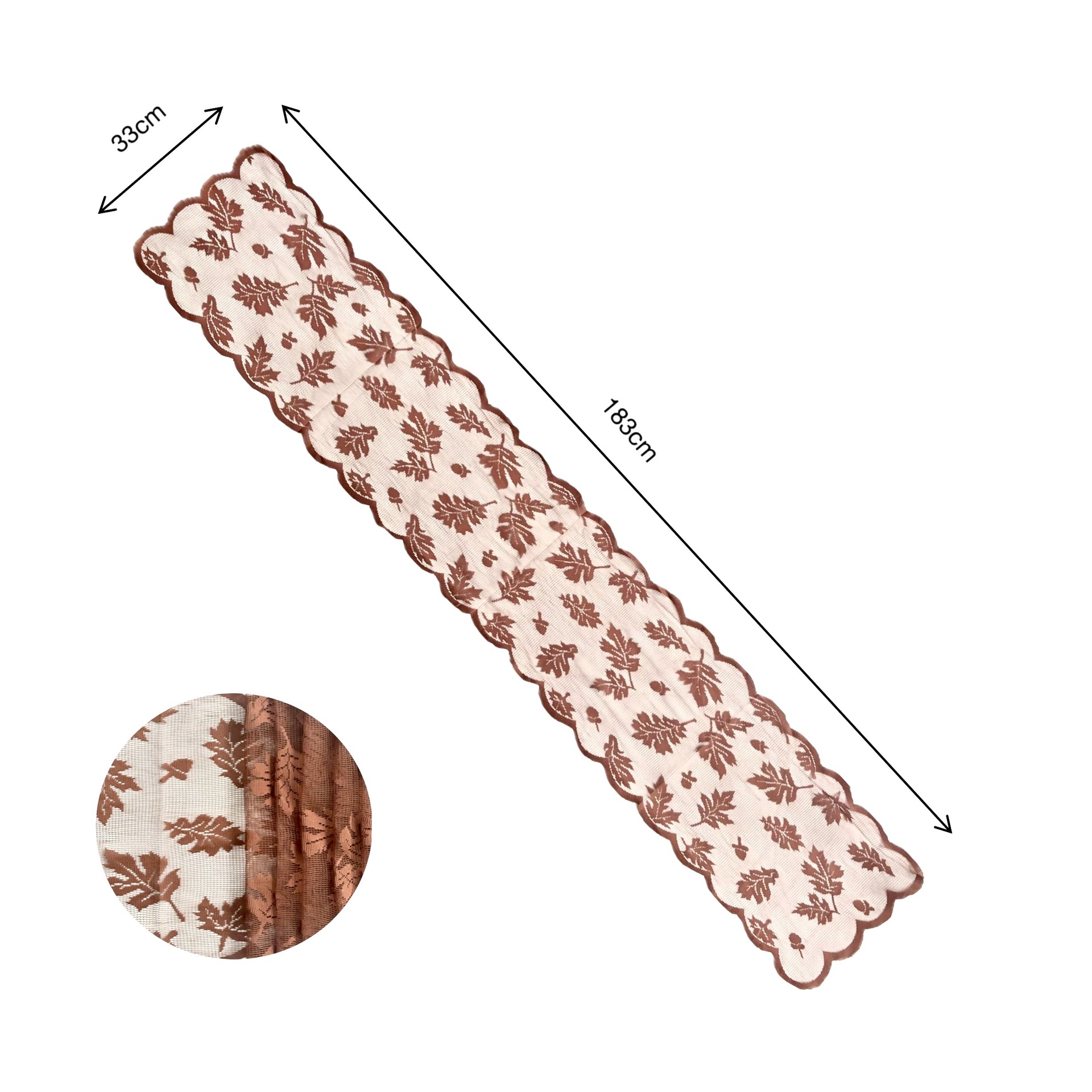 90235 Leaf design table runner Thanksgiving elegant brown tablecloth autumn dinner party fire towel, autumn harvest decoration Tablecloth