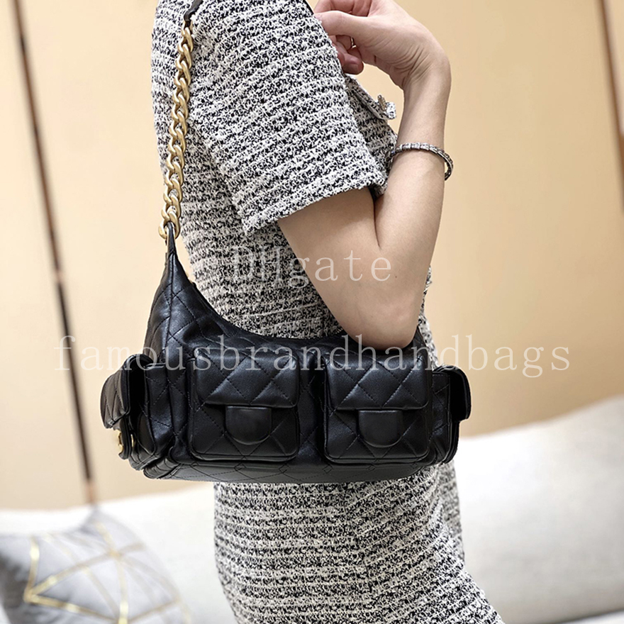 Large Hobo Bag 31CM Mirror Quality Lambskin Leather Chain Bag Women Shoulder Bag With Box C675