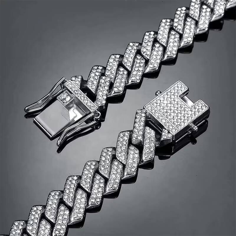 Unique 12MM Moissanite Cuban Chain Bracelet HipHop Style Factory Direct