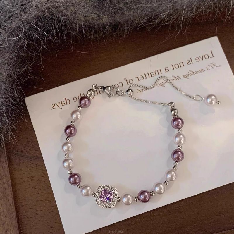 Zircon Round Artificial Pearl Pendant Light High-end Niche Bracelet Elegant Versatile Fashion Jewelry for Women - view 3