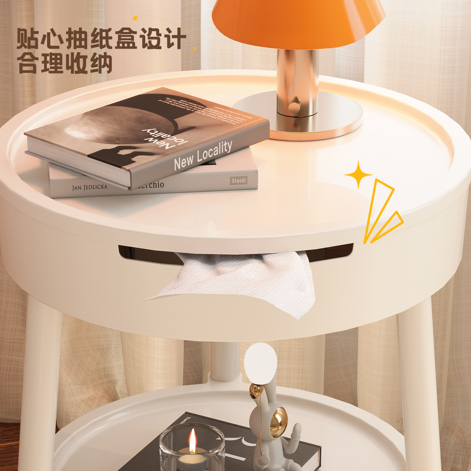 M9074 Small coffee table for small apartment living room bedroom sofa corner small round table