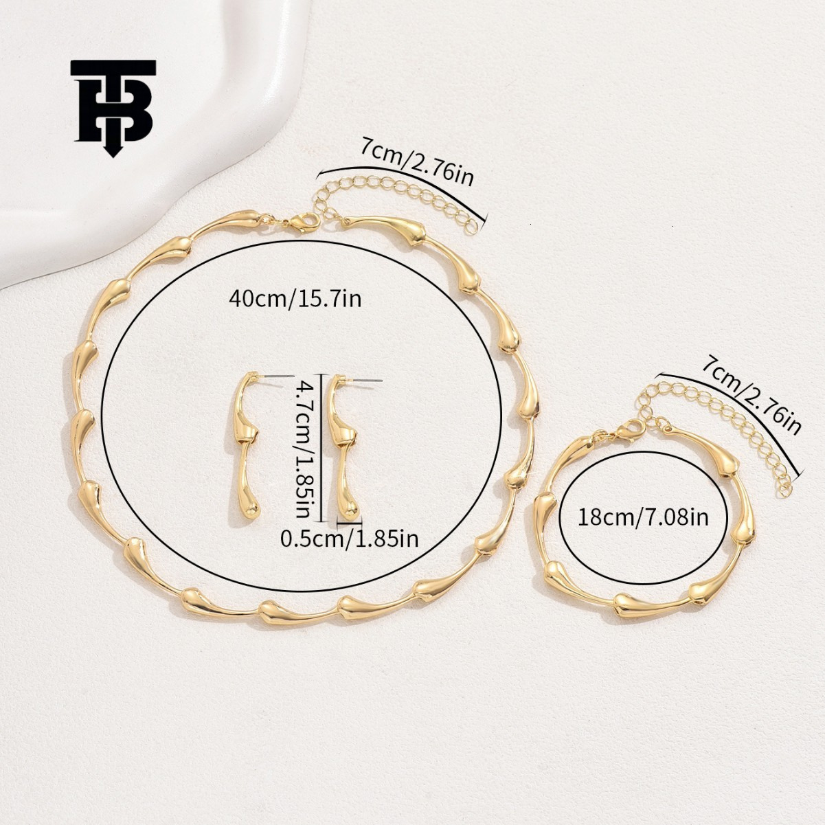 TB BHULAMTE European And American Minimalist Water Droplet Appearance Designer Women's Necklace Jewelry Accessories Earrings Niche Luxury Bracele