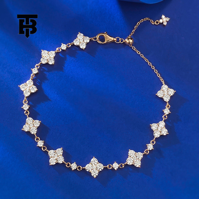 TB BHULAMTE Exquisite Women's Wrist Accessories Silver Gold Plated Crystal Diamonds Inlaid With Luxury Bracelets Niche High-end Trend Fashion Jew