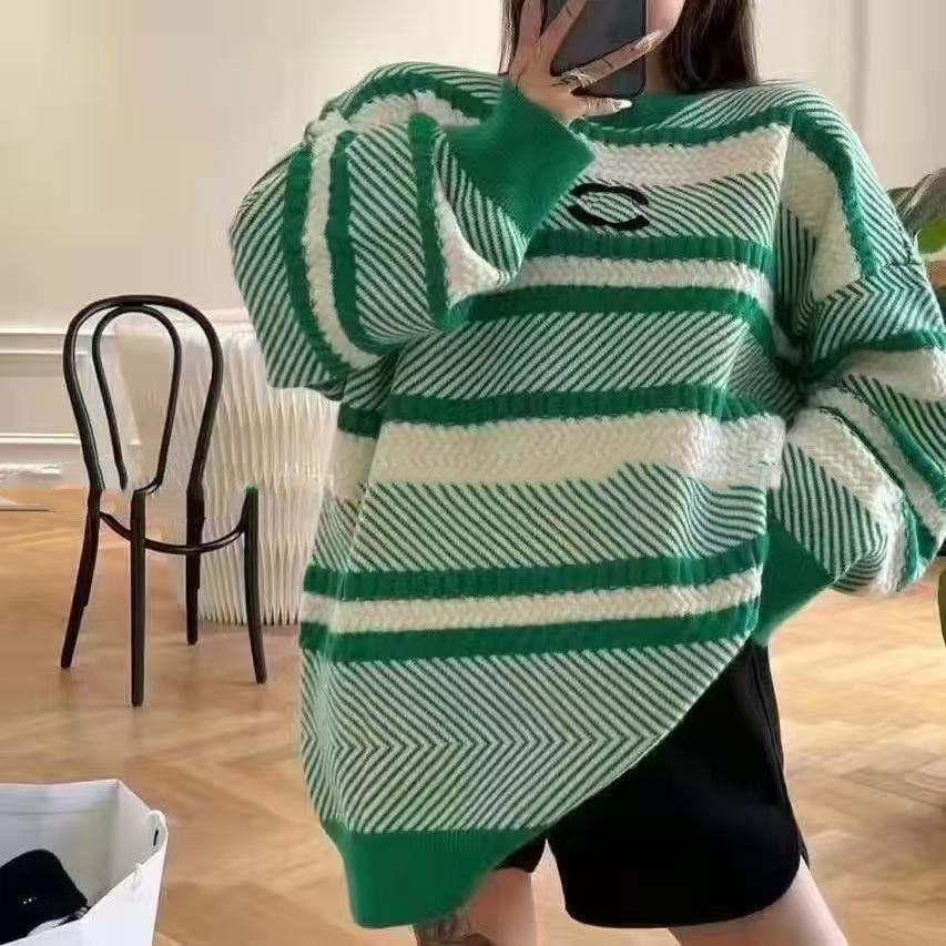 Designer sweater love&heart A embroidery woman lover cardigan knit round neck high collar womens fashion letter white black long sleeve clothing pullover shirt