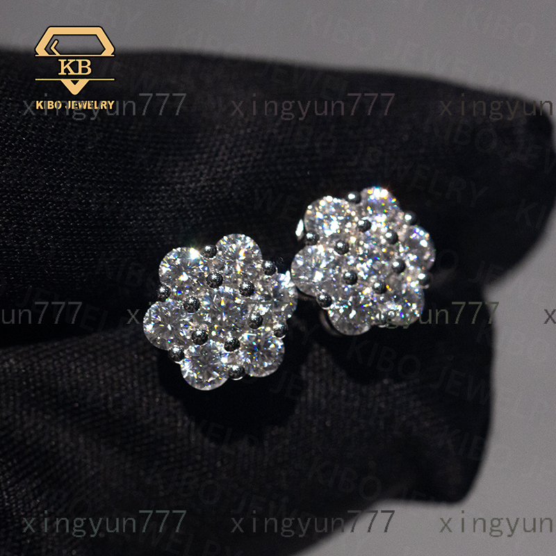 9MM Stud Earrings D Color VVS Moissanite 925 Silver Iced Out Luxury Moissanite Diamond Women Men Wholesale Fashion Jewelry
