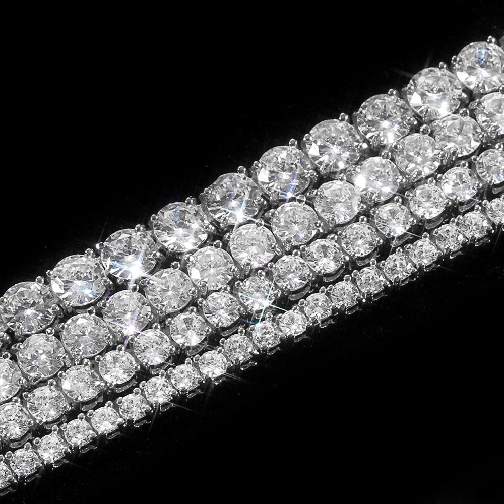 Stylish Accessory Wholesale Custom Made Iced Out VVS Moissanite Diamond Tennis Chain Bracelet 4mm Fine Jewelry