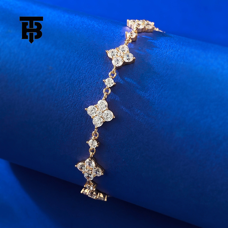 TB BHULAMTE Exquisite Women's Wrist Accessories Silver Gold Plated Crystal Diamonds Inlaid With Luxury Bracelets Niche High-end Trend Fashion Jew