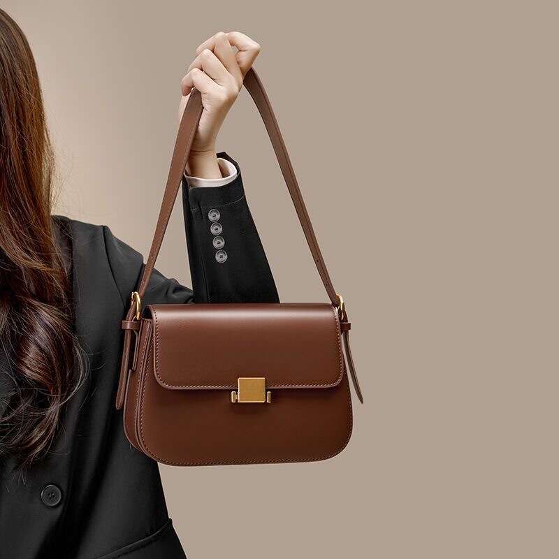 High-End Light Luxury Underarm Genuine Leather Women's 2024 Niche Fashion Tofu Single Shoulder Crossbody Bag