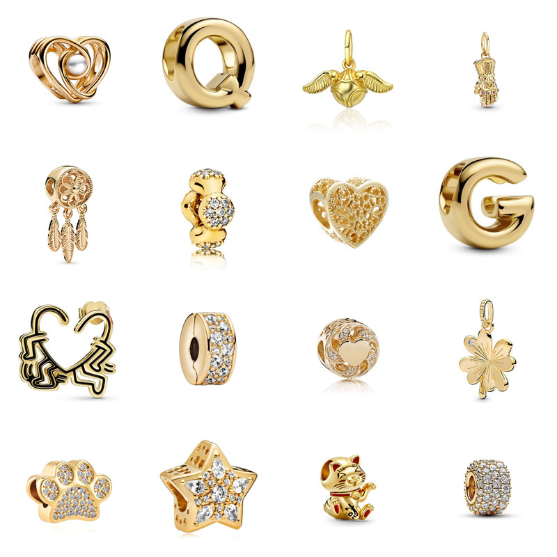 S925 Silver Designer Charm Love Valentine's Day Pearl Style Letter Bear Paw Fortune Cat Glove Bracelet DIY Hanging Bead Free Shipping