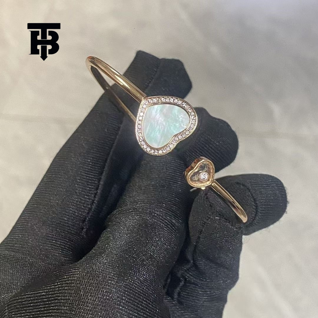 TB BHULAMTE New Women's Designer Luxury Accessories Rose Gold Heart Shaped Pearl Diamond Inlaid Bracelet Jewelry Comfortable Elegant And Noble