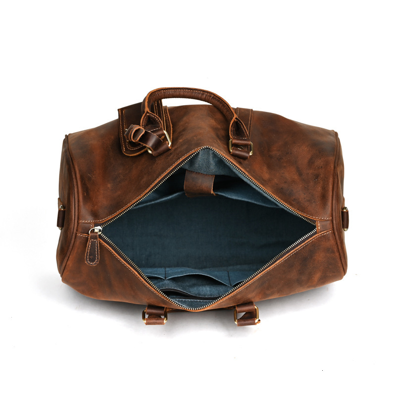 New Men s Luggage Leather Handbag Handmade Cowhide Travel Bag Autumn Designer Bag Large Capacity Women s Luggage Bag