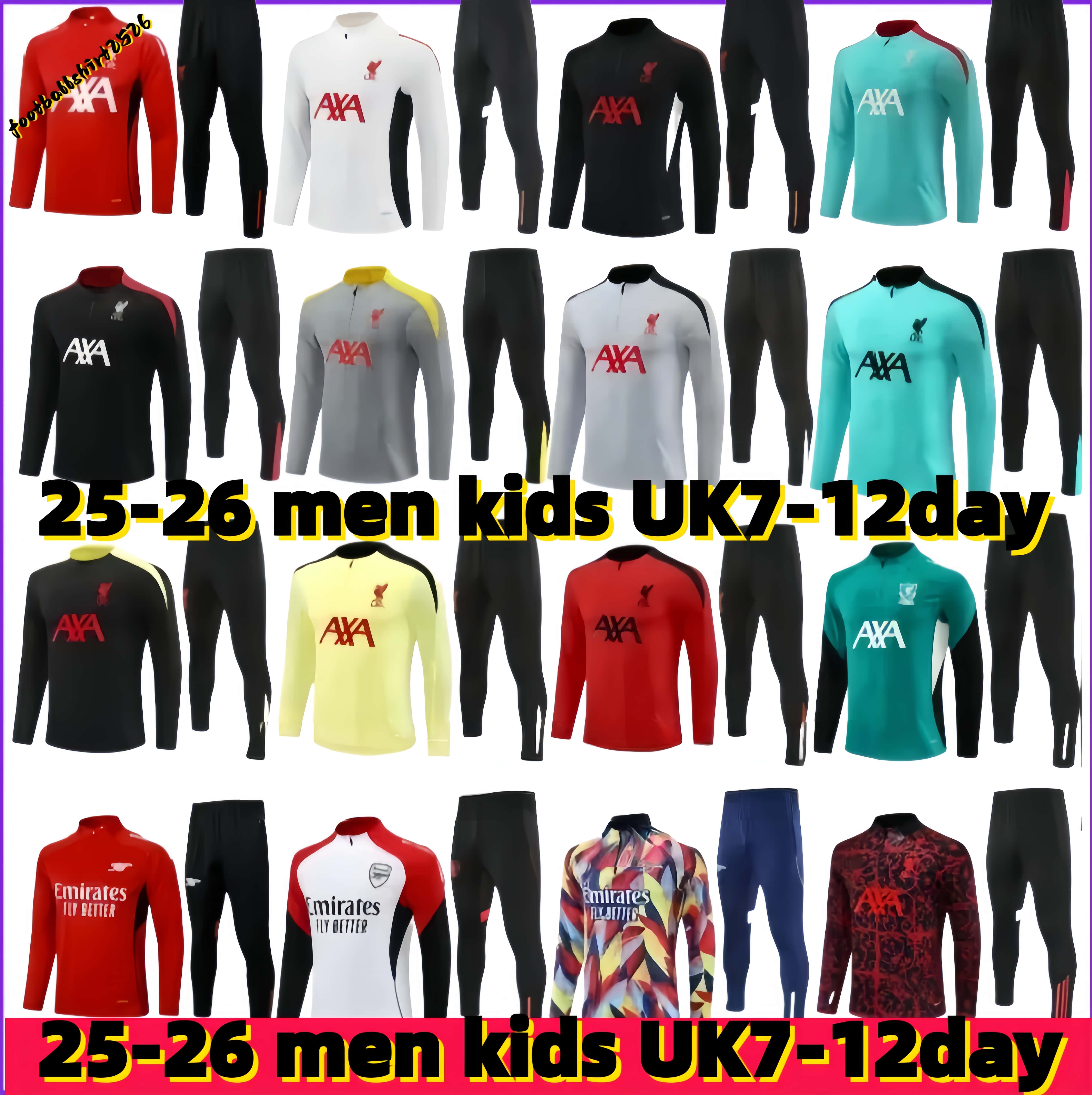 2025 26 LFC Liverp tracksuits Long sleeved half pulled Football Training Suit MEN Kids kit 25 26 MAC ALLISTERMAC DIOGO JOTA SZOBOSZLAI Sportswear Survatment Chanda