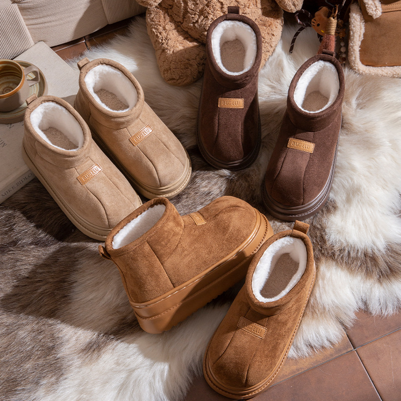 2024 free shipping new designer patent leather boots women thick heels winter snow martin boots fur furry thick soled winter boots