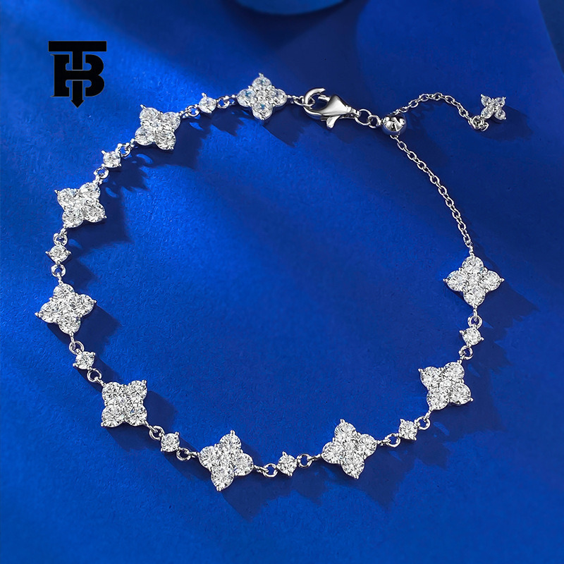 TB BHULAMTE Exquisite Women's Wrist Accessories Silver Gold Plated Crystal Diamonds Inlaid With Luxury Bracelets Niche High-end Trend Fashion Jew