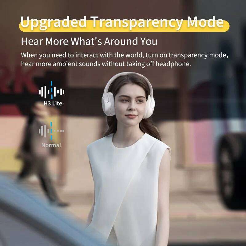 QCY H3 Lite ANC Wireless/Wired Headphones Bluetooth 5.3 Foldable Over Ear Headset HIFI Sound 60H Playtime Earphones Dual Connect