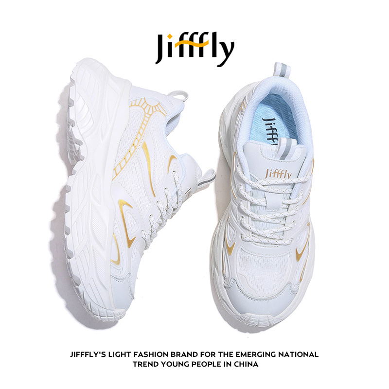 Jifffly designer shoes free shipping high quality outdoor vintage trainer shoes message height increase casual shoes for woman white black