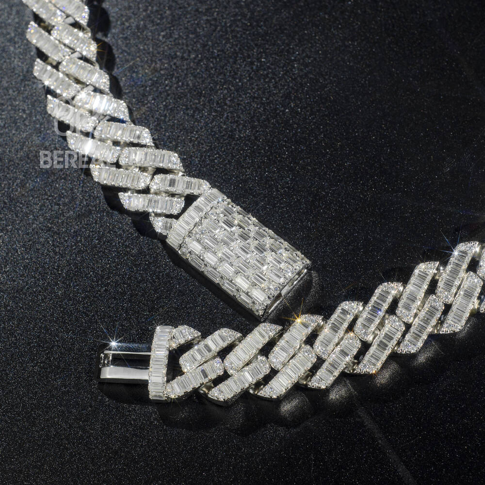 Factory Custom Newest Hip Hop Rapper Luxury Heavy Pass Diamond Tester Emerald Cut VVS Moissanite Cuban Link Chain Bracelet Men