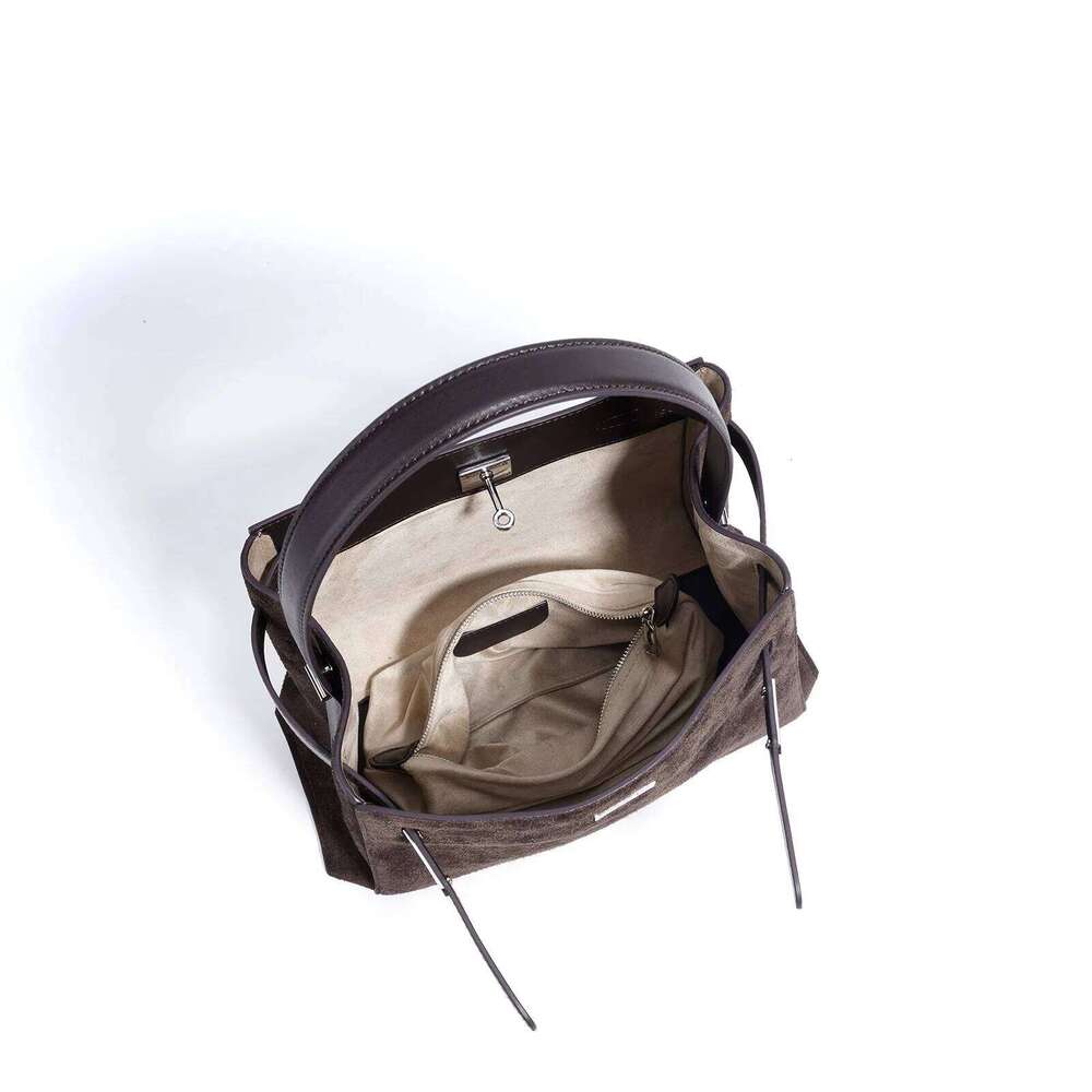 2026 Autumn Collection Elegant Vanilla Color Women Tote Cow + Suede Leather Women's Shoulder Bag For Business Handbag