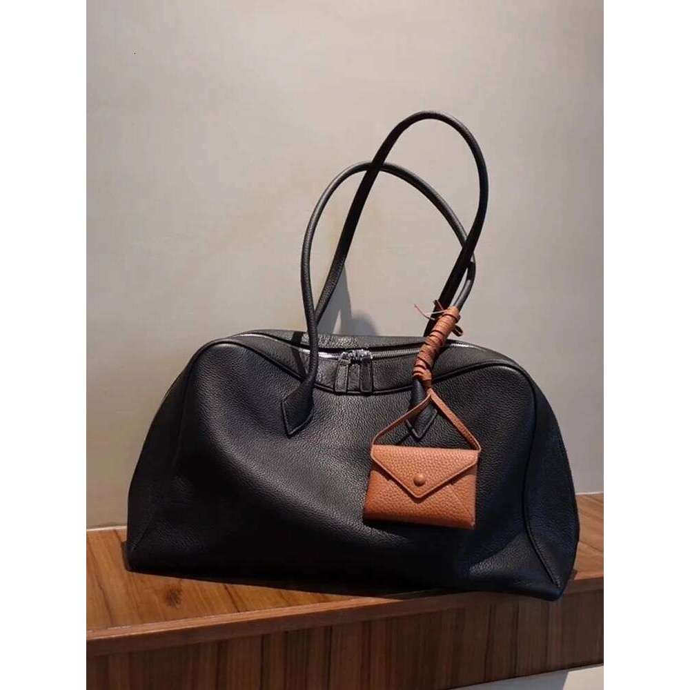 Large Capaci Genuine Leather Tote Women's 2025 New Faion Commuter Oulder Bowling Boston Bag Soft Handbag